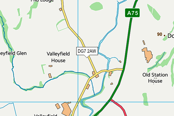 DG7 2AW map - OS VectorMap District (Ordnance Survey) DG7 2AW map - OS VectorMap District (Ordnance Survey)