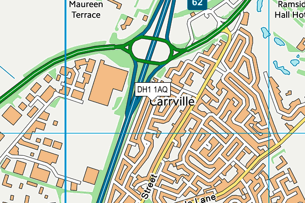 DH1 1AQ map - OS VectorMap District (Ordnance Survey)