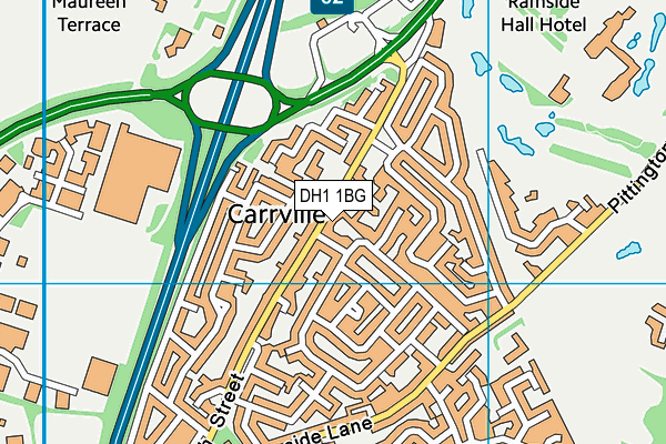 DH1 1BG map - OS VectorMap District (Ordnance Survey) DH1 1BG map - OS VectorMap District (Ordnance Survey)