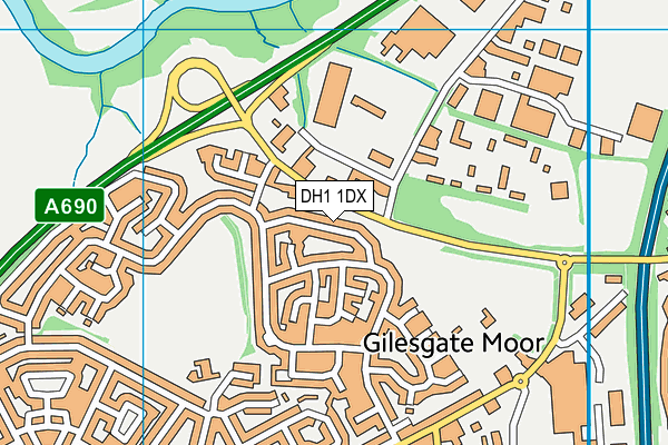 DH1 1DX map - OS VectorMap District (Ordnance Survey) DH1 1DX map - OS VectorMap District (Ordnance Survey)