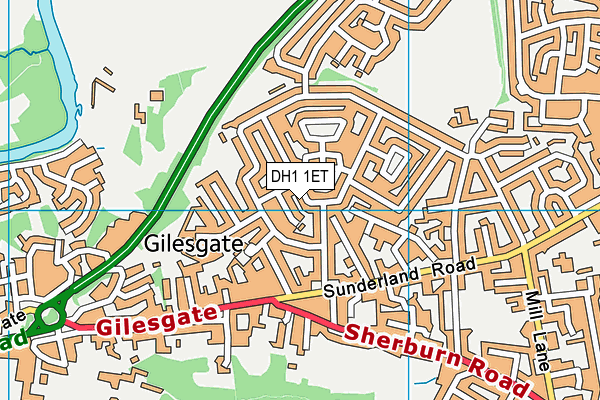 DH1 1ET map - OS VectorMap District (Ordnance Survey)