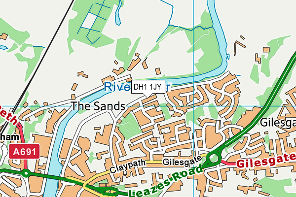 DH1 1JY map - OS VectorMap District (Ordnance Survey)