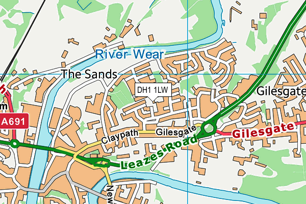 DH1 1LW map - OS VectorMap District (Ordnance Survey) DH1 1LW map - OS VectorMap District (Ordnance Survey)