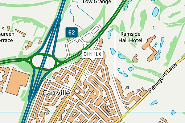 DH1 1LX map - OS VectorMap District (Ordnance Survey) DH1 1LX map - OS VectorMap District (Ordnance Survey)