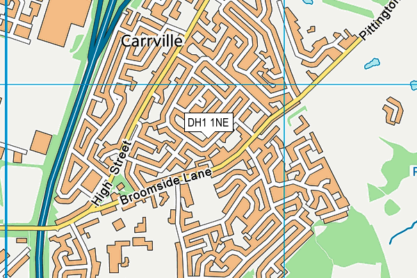 DH1 1NE map - OS VectorMap District (Ordnance Survey) DH1 1NE map - OS VectorMap District (Ordnance Survey)