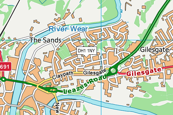 DH1 1NY map - OS VectorMap District (Ordnance Survey) DH1 1NY map - OS VectorMap District (Ordnance Survey)