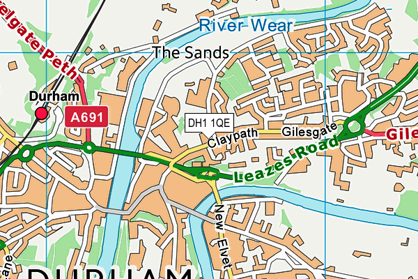 DH1 1QE map - OS VectorMap District (Ordnance Survey) DH1 1QE map - OS VectorMap District (Ordnance Survey)
