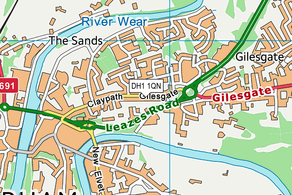 DH1 1QN map - OS VectorMap District (Ordnance Survey) DH1 1QN map - OS VectorMap District (Ordnance Survey)