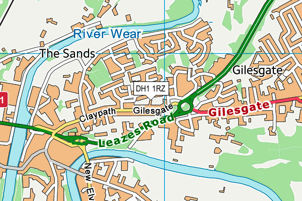 DH1 1RZ map - OS VectorMap District (Ordnance Survey) DH1 1RZ map - OS VectorMap District (Ordnance Survey)