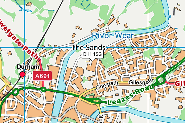 DH1 1SG map - OS VectorMap District (Ordnance Survey) DH1 1SG map - OS VectorMap District (Ordnance Survey)