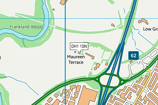 DH1 1SN map - OS VectorMap District (Ordnance Survey) DH1 1SN map - OS VectorMap District (Ordnance Survey)