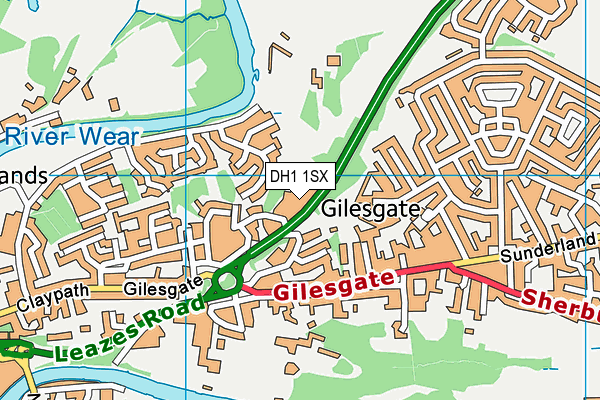 DH1 1SX map - OS VectorMap District (Ordnance Survey) DH1 1SX map - OS VectorMap District (Ordnance Survey)