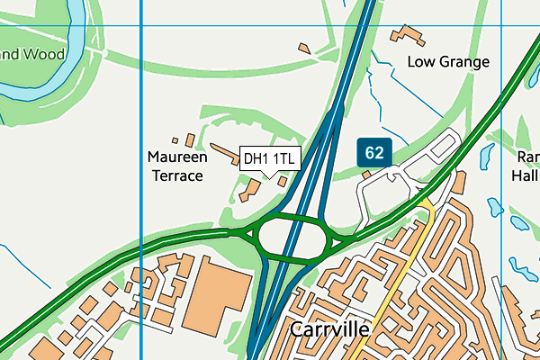 DH1 1TL map - OS VectorMap District (Ordnance Survey) DH1 1TL map - OS VectorMap District (Ordnance Survey)