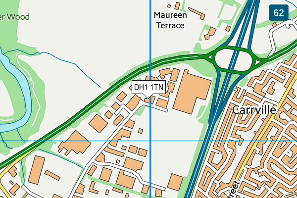 DH1 1TN map - OS VectorMap District (Ordnance Survey) DH1 1TN map - OS VectorMap District (Ordnance Survey)