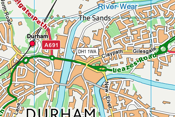DH1 1WA map - OS VectorMap District (Ordnance Survey) DH1 1WA map - OS VectorMap District (Ordnance Survey)