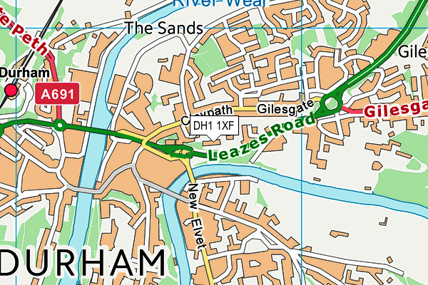 DH1 1XF map - OS VectorMap District (Ordnance Survey) DH1 1XF map - OS VectorMap District (Ordnance Survey)