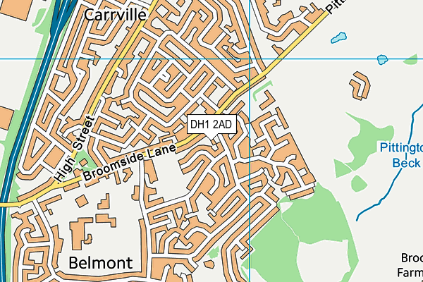 DH1 2AD map - OS VectorMap District (Ordnance Survey) DH1 2AD map - OS VectorMap District (Ordnance Survey)