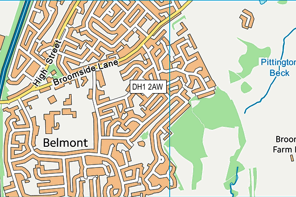 DH1 2AW map - OS VectorMap District (Ordnance Survey) DH1 2AW map - OS VectorMap District (Ordnance Survey)