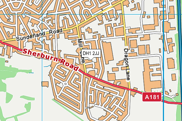 DH1 2JJ map - OS VectorMap District (Ordnance Survey) DH1 2JJ map - OS VectorMap District (Ordnance Survey)