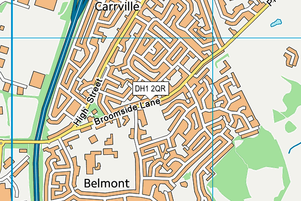 DH1 2QR map - OS VectorMap District (Ordnance Survey) DH1 2QR map - OS VectorMap District (Ordnance Survey)