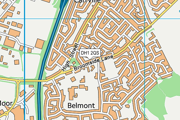 DH1 2QS map - OS VectorMap District (Ordnance Survey) DH1 2QS map - OS VectorMap District (Ordnance Survey)
