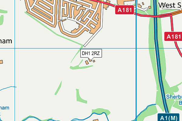 DH1 2RZ map - OS VectorMap District (Ordnance Survey) DH1 2RZ map - OS VectorMap District (Ordnance Survey)