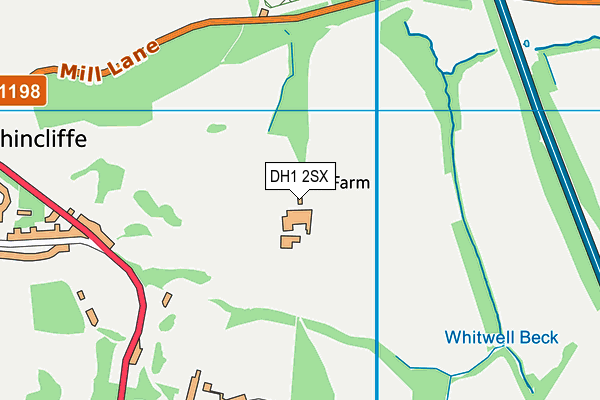DH1 2SX map - OS VectorMap District (Ordnance Survey) DH1 2SX map - OS VectorMap District (Ordnance Survey)