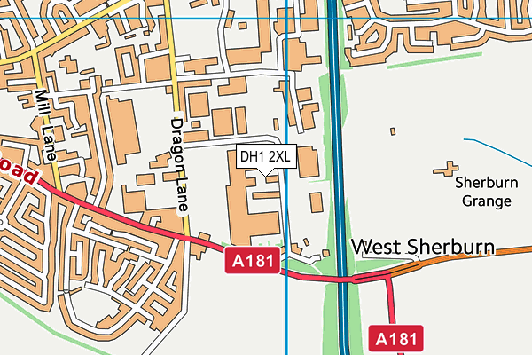 DH1 2XL map - OS VectorMap District (Ordnance Survey)