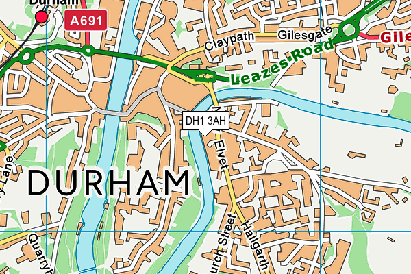 DH1 3AH map - OS VectorMap District (Ordnance Survey)