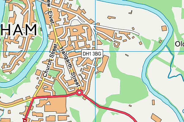 DH1 3BG map - OS VectorMap District (Ordnance Survey)