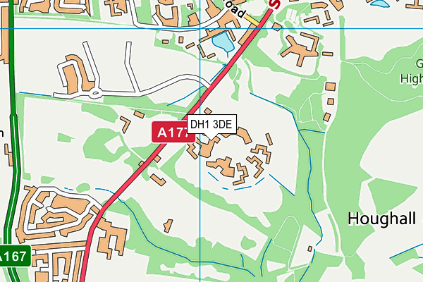 DH1 3DE map - OS VectorMap District (Ordnance Survey) DH1 3DE map - OS VectorMap District (Ordnance Survey)