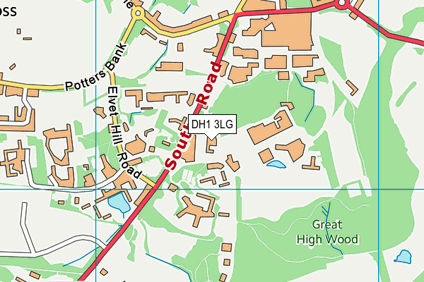 DH1 3LG map - OS VectorMap District (Ordnance Survey) DH1 3LG map - OS VectorMap District (Ordnance Survey)