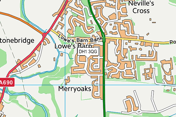 DH1 3QG map - OS VectorMap District (Ordnance Survey) DH1 3QG map - OS VectorMap District (Ordnance Survey)