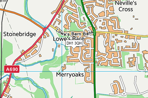 DH1 3QH map - OS VectorMap District (Ordnance Survey) DH1 3QH map - OS VectorMap District (Ordnance Survey)