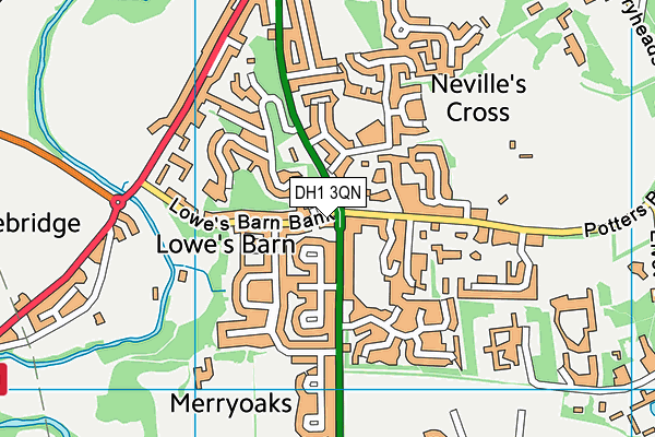 DH1 3QN map - OS VectorMap District (Ordnance Survey) DH1 3QN map - OS VectorMap District (Ordnance Survey)