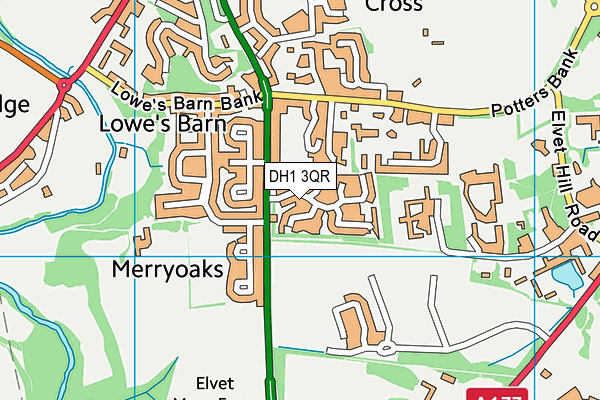 DH1 3QR map - OS VectorMap District (Ordnance Survey) DH1 3QR map - OS VectorMap District (Ordnance Survey)