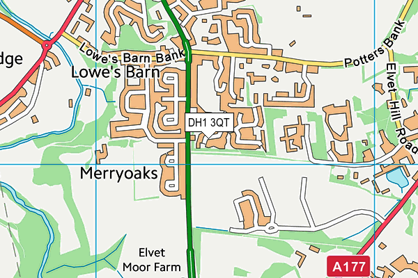 DH1 3QT map - OS VectorMap District (Ordnance Survey) DH1 3QT map - OS VectorMap District (Ordnance Survey)