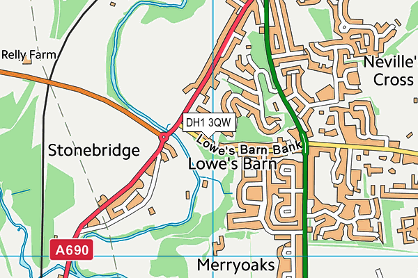 DH1 3QW map - OS VectorMap District (Ordnance Survey) DH1 3QW map - OS VectorMap District (Ordnance Survey)
