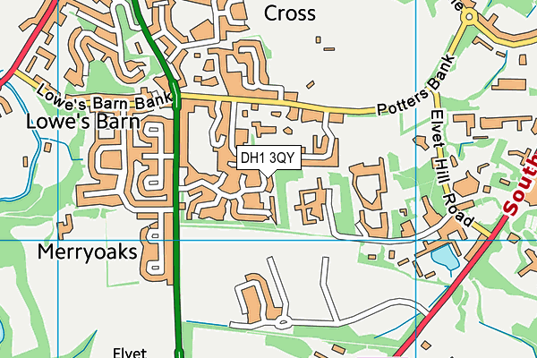 DH1 3QY map - OS VectorMap District (Ordnance Survey) DH1 3QY map - OS VectorMap District (Ordnance Survey)