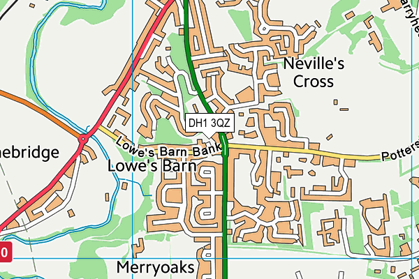 DH1 3QZ map - OS VectorMap District (Ordnance Survey) DH1 3QZ map - OS VectorMap District (Ordnance Survey)