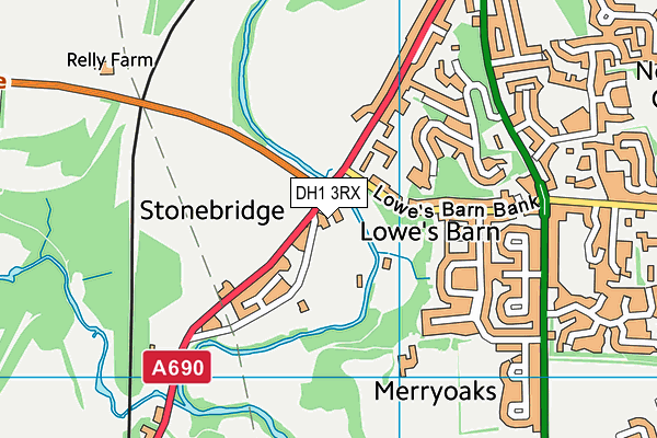 DH1 3RX map - OS VectorMap District (Ordnance Survey) DH1 3RX map - OS VectorMap District (Ordnance Survey)