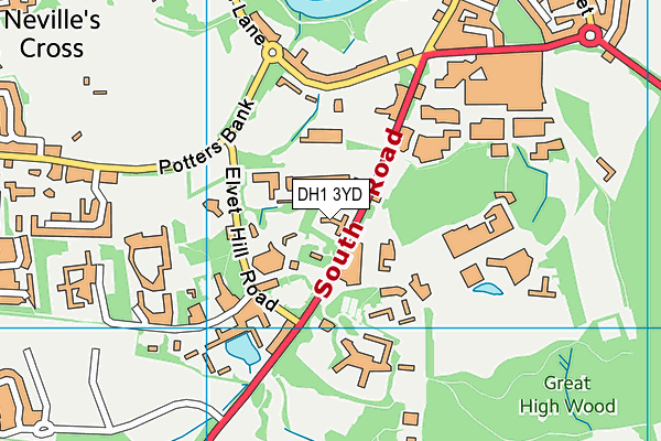 DH1 3YD map - OS VectorMap District (Ordnance Survey) DH1 3YD map - OS VectorMap District (Ordnance Survey)