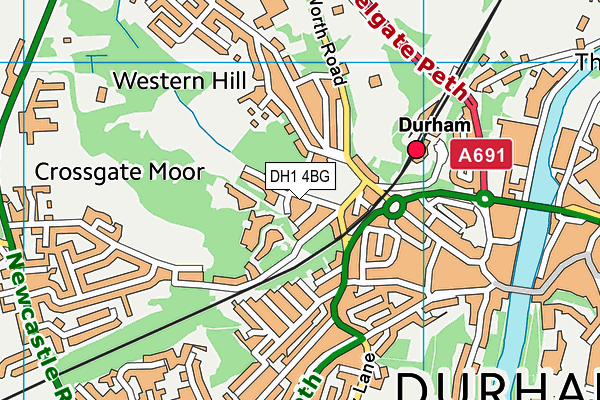 DH1 4BG map - OS VectorMap District (Ordnance Survey)