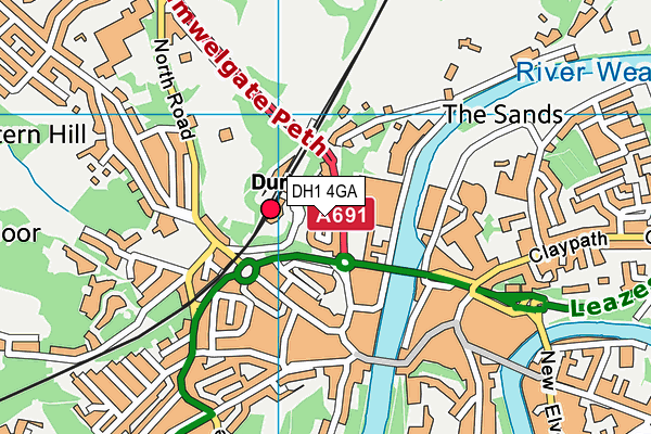 DH1 4GA map - OS VectorMap District (Ordnance Survey)