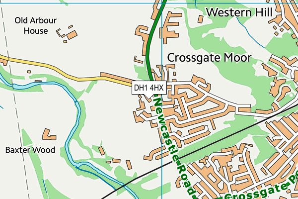 DH1 4HX map - OS VectorMap District (Ordnance Survey)