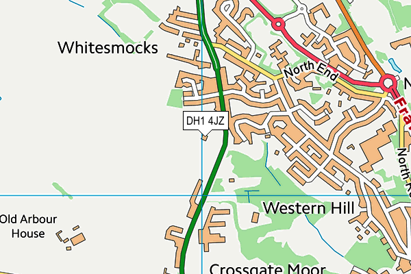 DH1 4JZ map - OS VectorMap District (Ordnance Survey)
