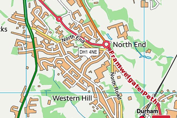 DH1 4NE map - OS VectorMap District (Ordnance Survey)