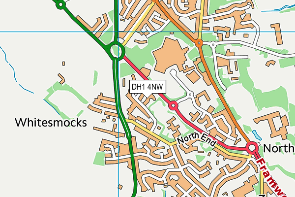 DH1 4NW map - OS VectorMap District (Ordnance Survey) DH1 4NW map - OS VectorMap District (Ordnance Survey)