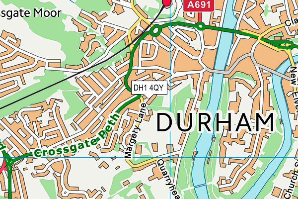 DH1 4QY map - OS VectorMap District (Ordnance Survey) DH1 4QY map - OS VectorMap District (Ordnance Survey)