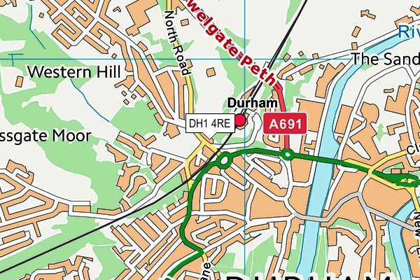 DH1 4RE map - OS VectorMap District (Ordnance Survey)